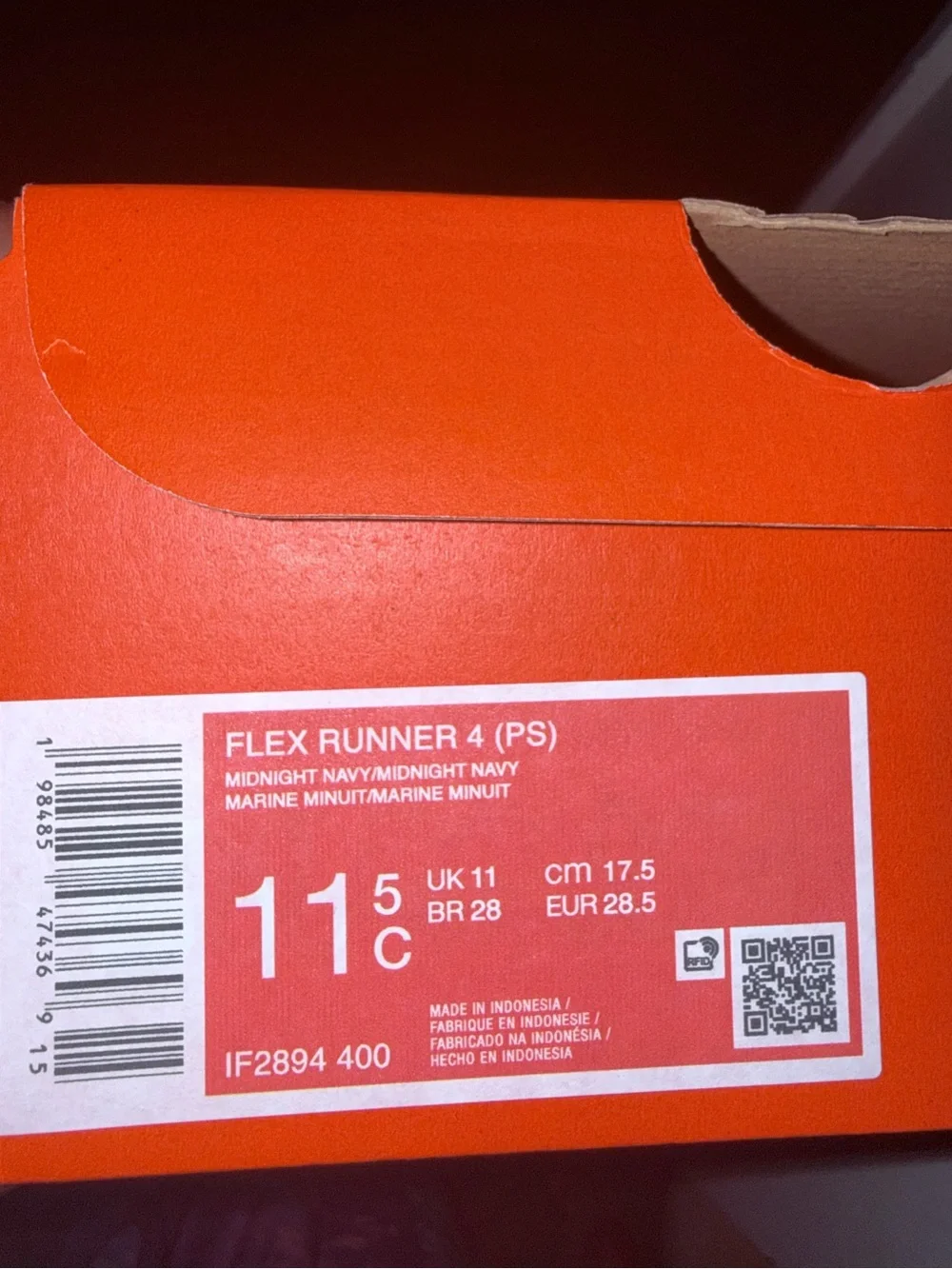 Nike Flex Runner 4 in Midnight Navy, Size 11.5C